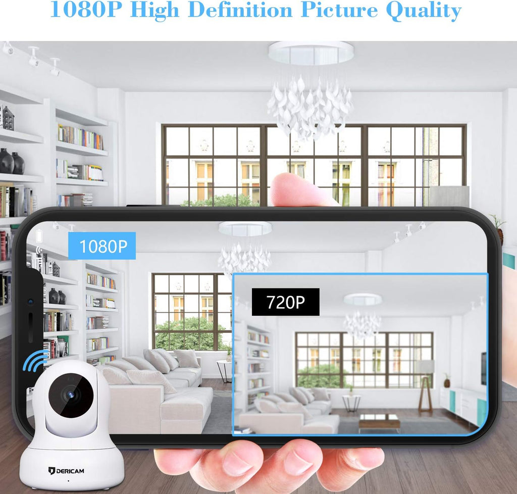White 1080P Full HD Home Security Camera Pan/Tilt Night Vision Pack of 2 W443556