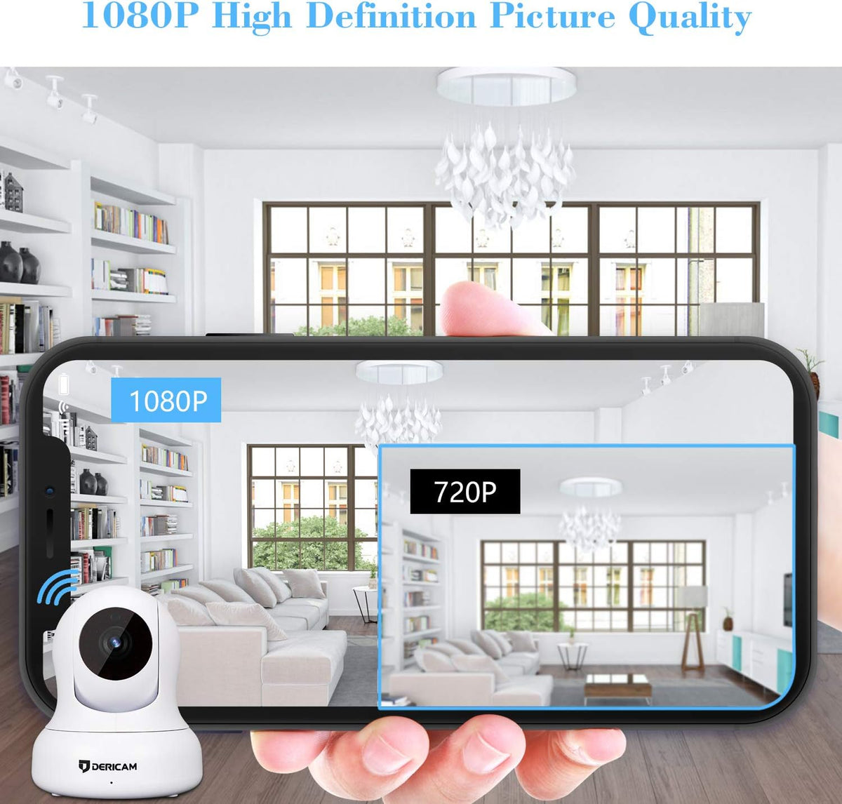 White 1080P Full HD Home Security Camera Pan/Tilt Night Vision Pack of 2 W443556