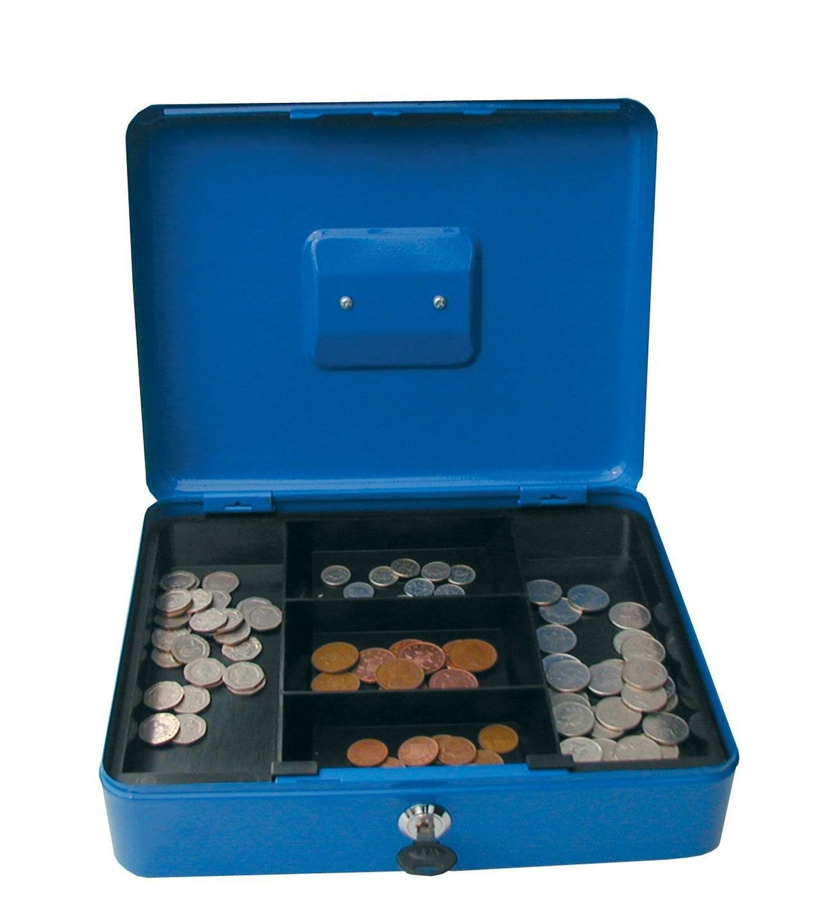 Blue 10-Inch Metal Cash Box E328