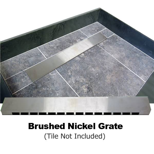 Double Curb Shower Pan with Center Trench Drain Y994955