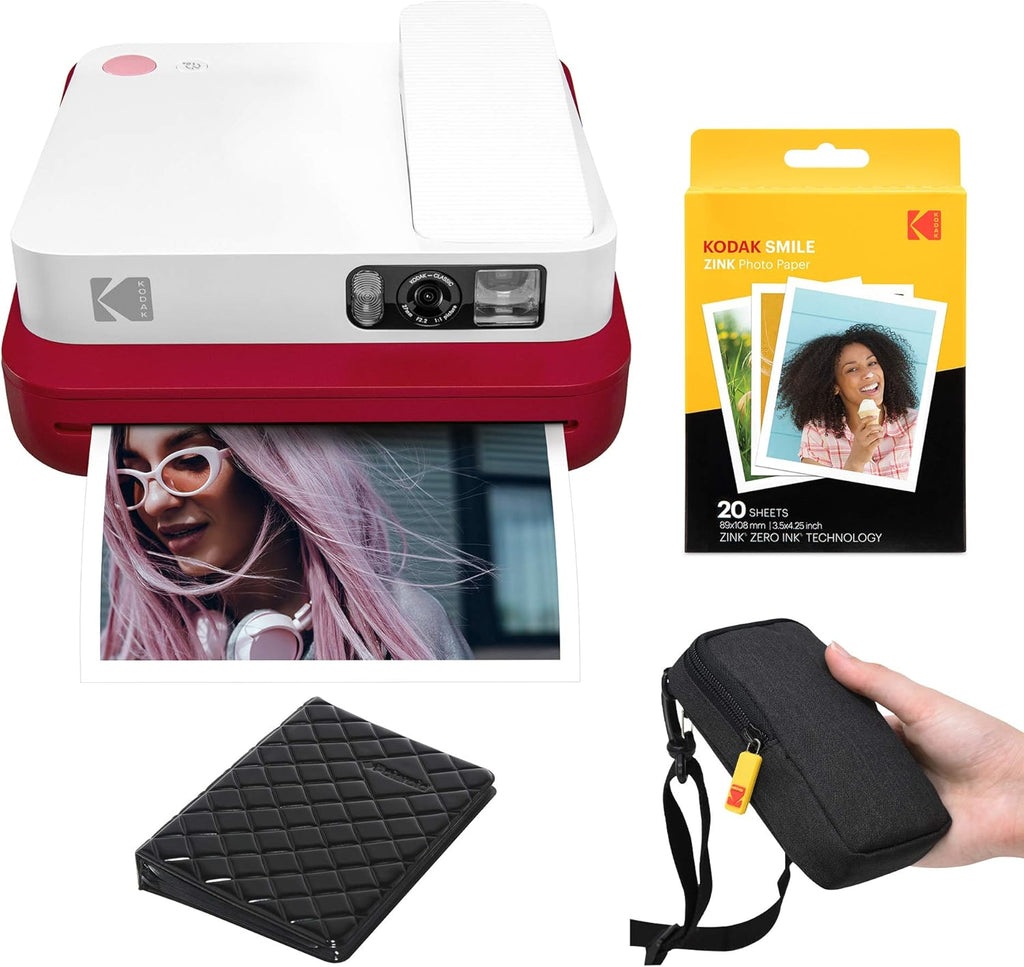 Blue Digital Instant Camera with Bluetooth Travel Kit E69669