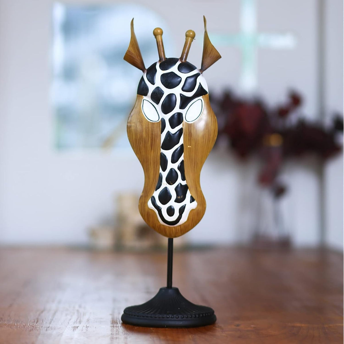 Deer Antelope Giraffe and Zebra Head Sculpture Statue, 17 to 19 Inches N2993