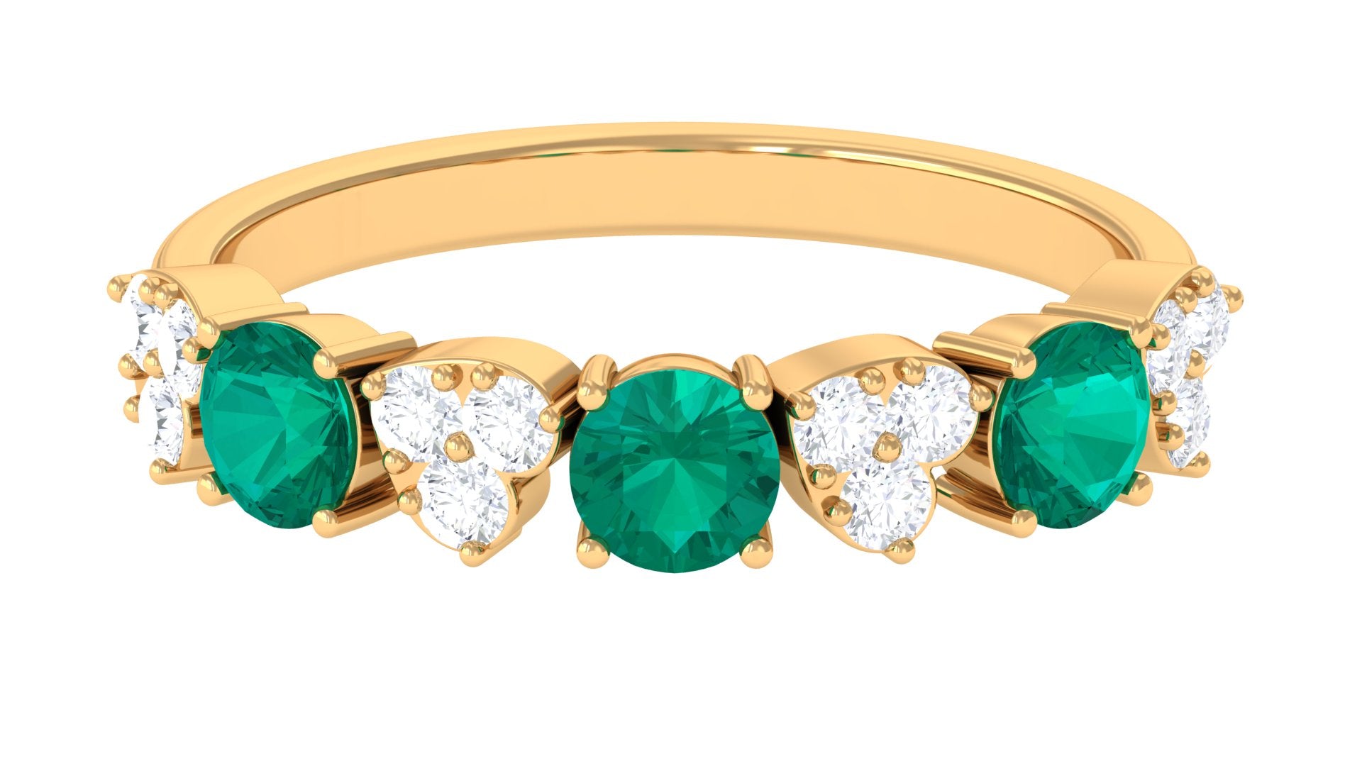 14K Yellow Gold Emerald Ring B380