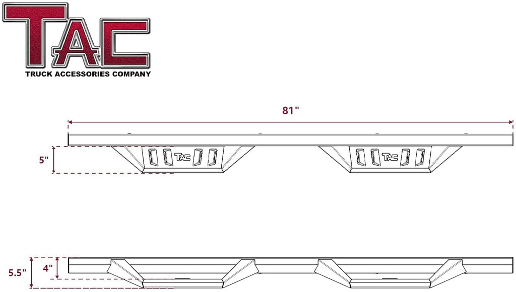 Black Fine Texture Side Steps Nerf Bars Running Boards E965