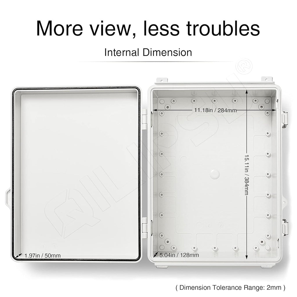 Hinged Cover Stainless Steel Latch Junction Box with Mounting Plate, IP67 Waterproof ABS Plastic Grey T9189