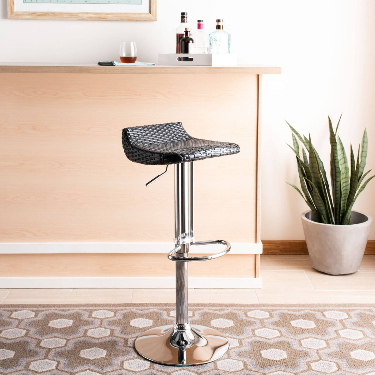 Black Swivel Bar Stool N574199