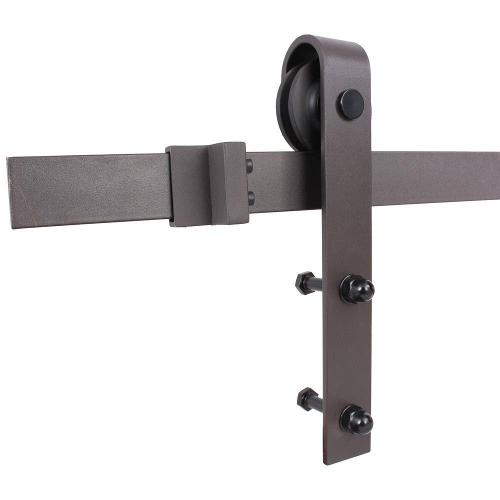 Weather Gray Solid Knotty Pine Wood Interior Sliding Barn Door with Hardware Kit C297