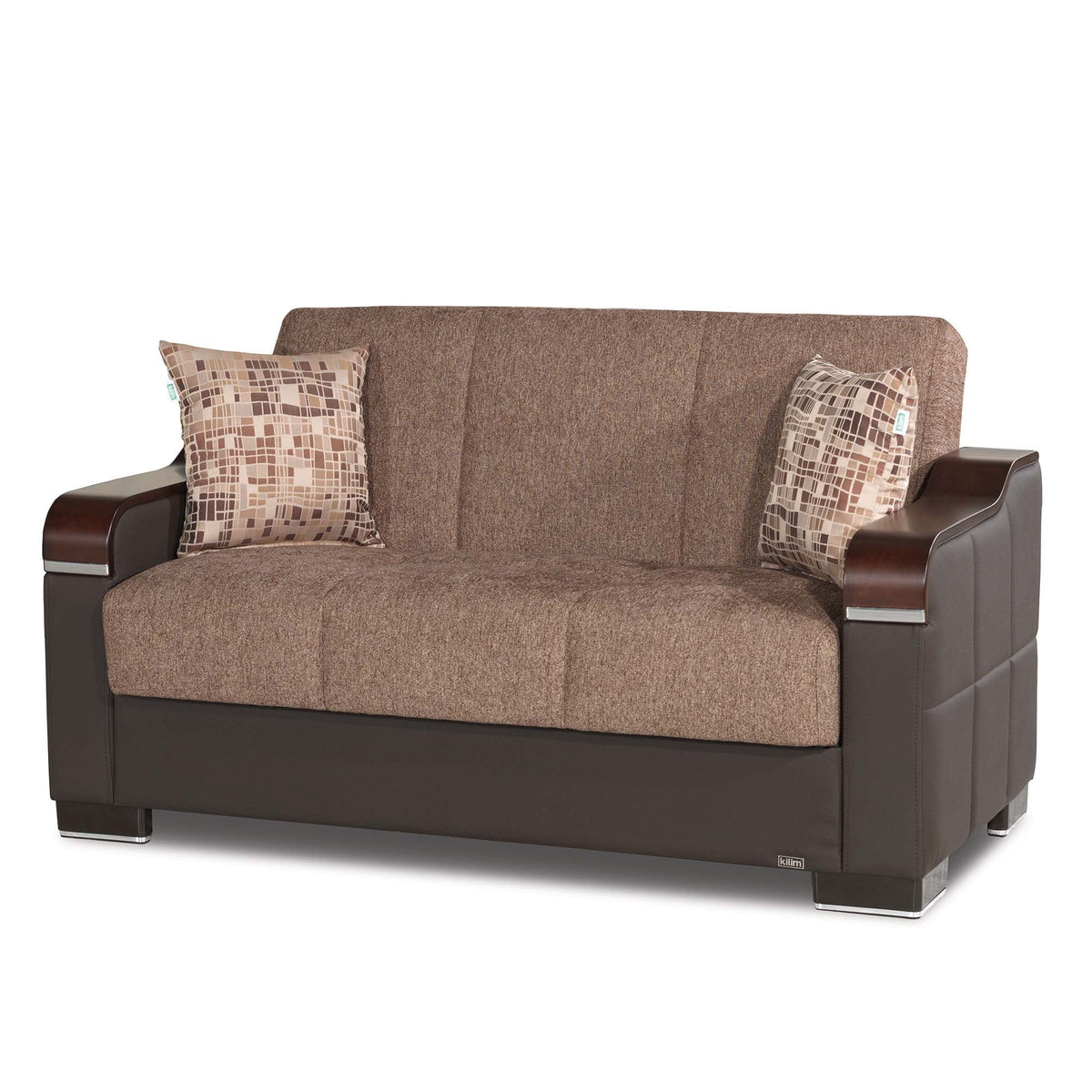 Brown Chenille Sleeper Loveseat A351965