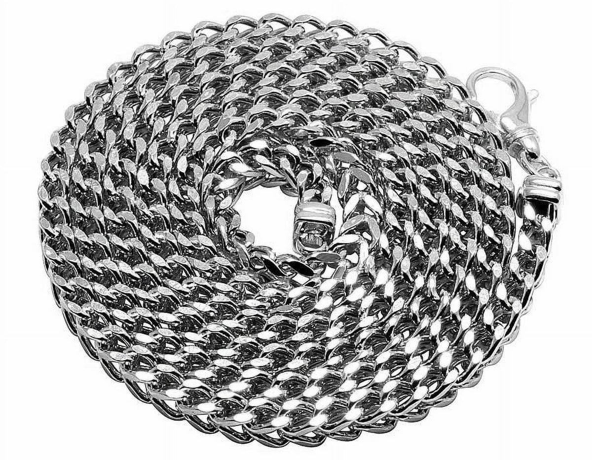 10K White Gold Franco Box Link Chain Necklace I8055