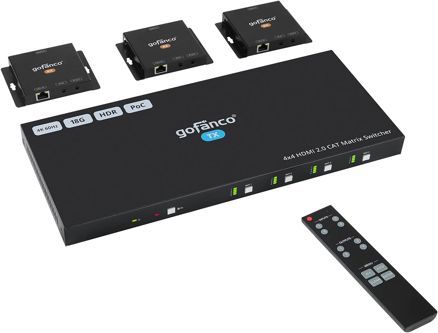 1x4 HDMI Extender Splitter 1080p Over Ethernet Cable with HDMI Loopout R7819