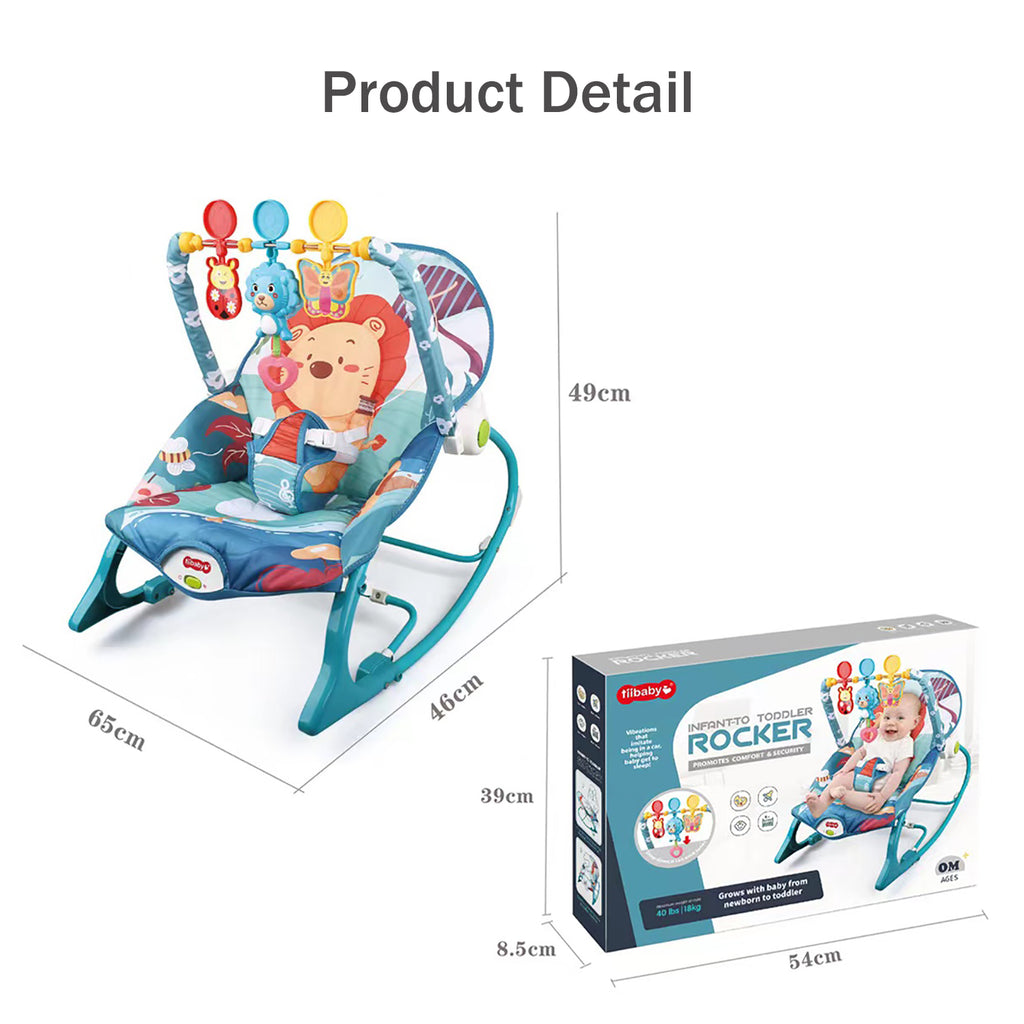Blue Electric Baby Swing Bouncer Infant Seat with Music Hanging Toys X2126