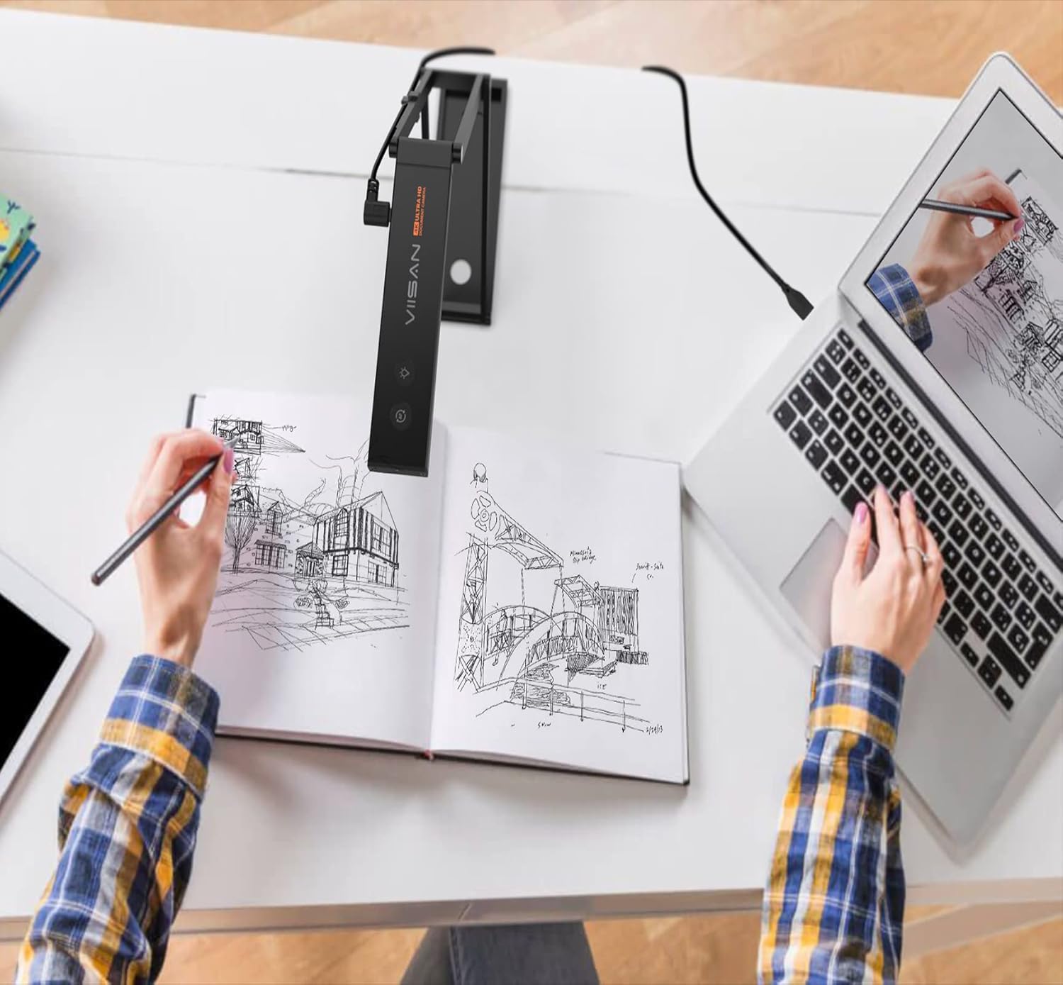 13MP 4K Document Camera with AF Lens, Built-in Mic & LED Light E783