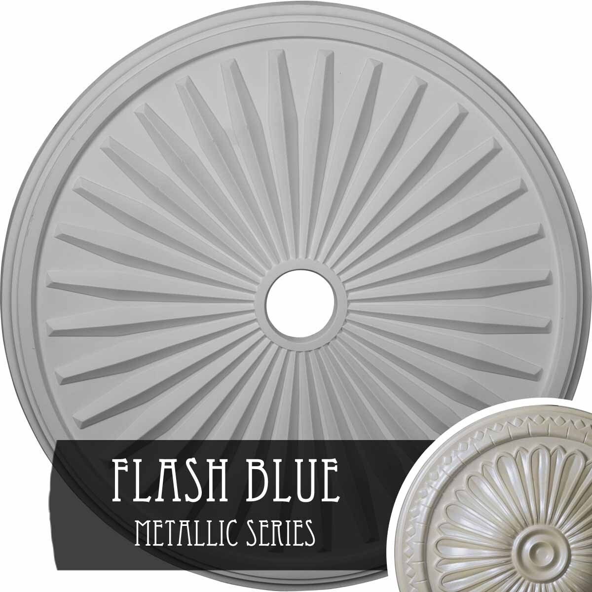 Hand-Painted Flash Blue Ceiling Medallion W6877