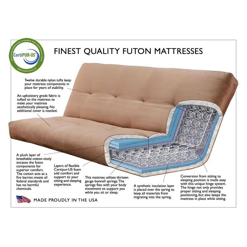 White/Aqua Blue Linen Fabric Futon E861546