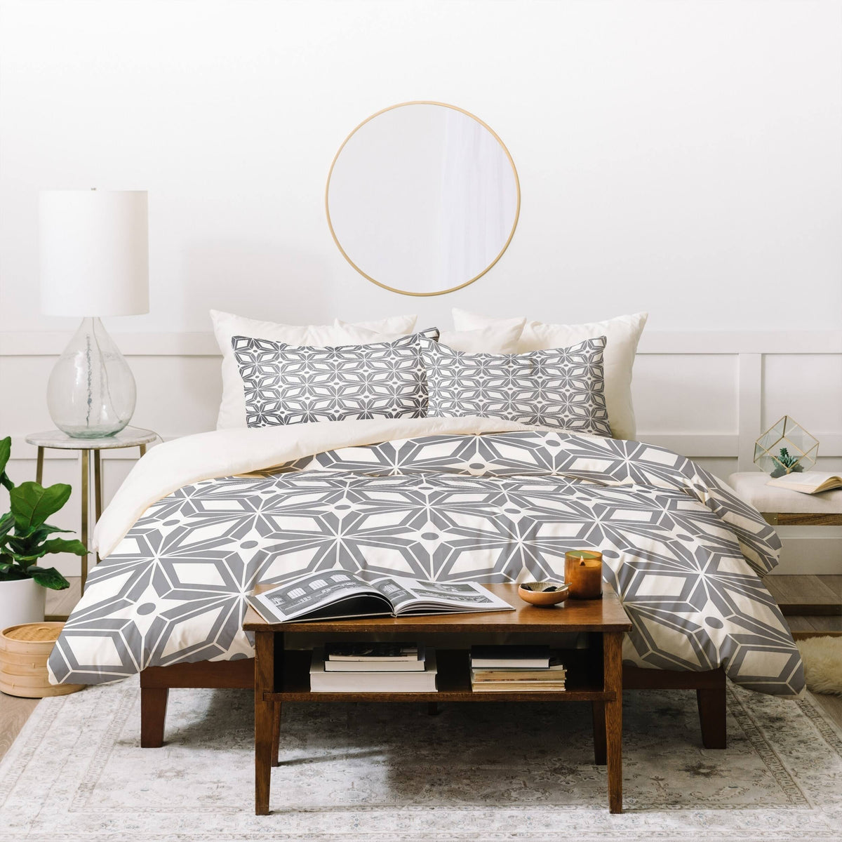 Star Grey 3-Piece Queen Duvet Cover Set T8204