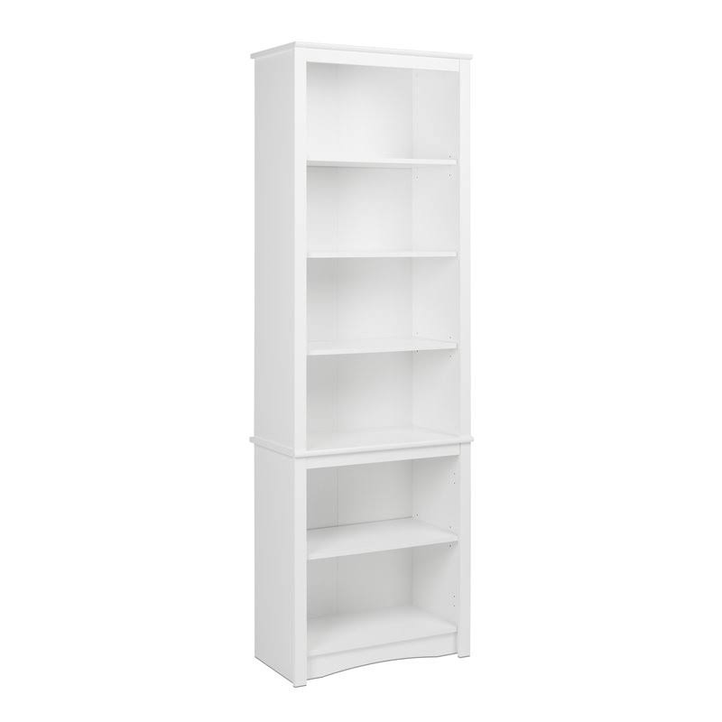 6 Shelf White Bookcase Q840169