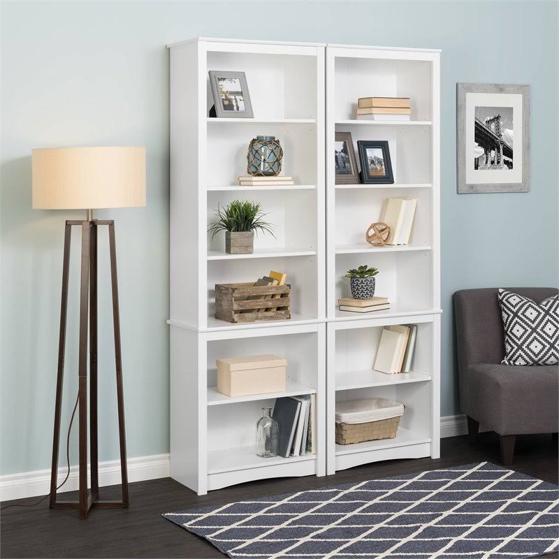 6 Shelf White Bookcase Q840169