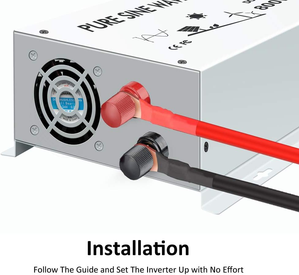 Pure Sine Wave 800W Power Inverter DC to AC 24V 120V X40939