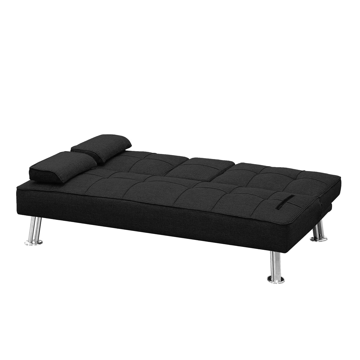 Convertible Folding Futon Sofa Bed with Cup Holders I747602