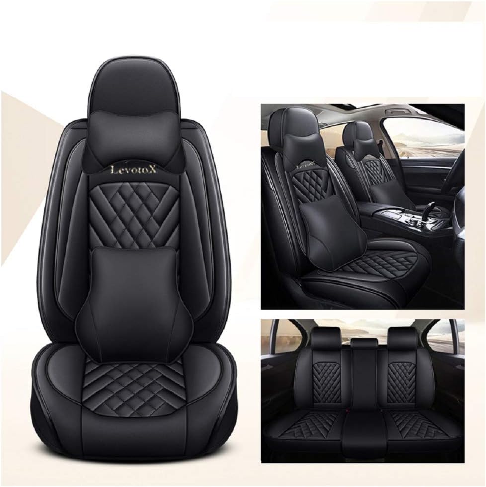 Black-Pink 5 Seats Full Set Car Seat Covers F440663