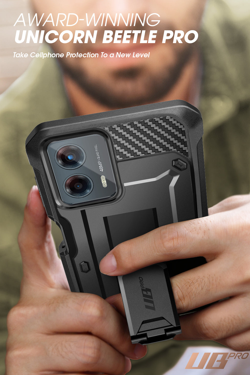 Black Rugged Case with Belt Clip and Kickstand N7510