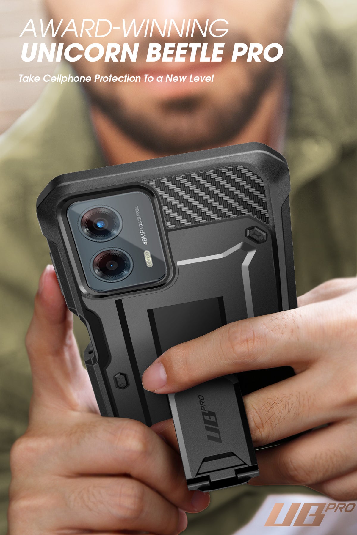 Black Rugged Case with Belt Clip and Kickstand N7510