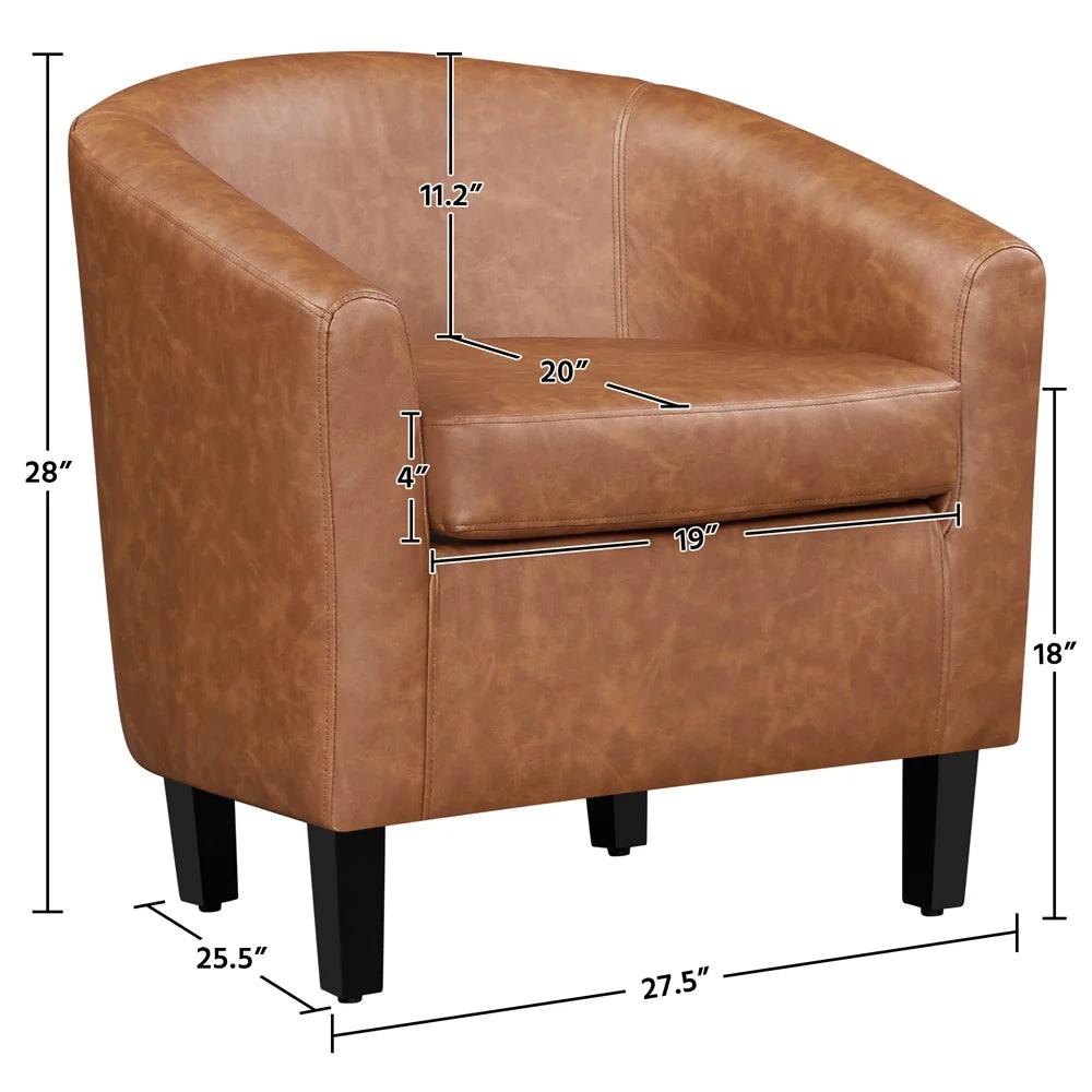Brown Faux Leather Accent Chair X12042
