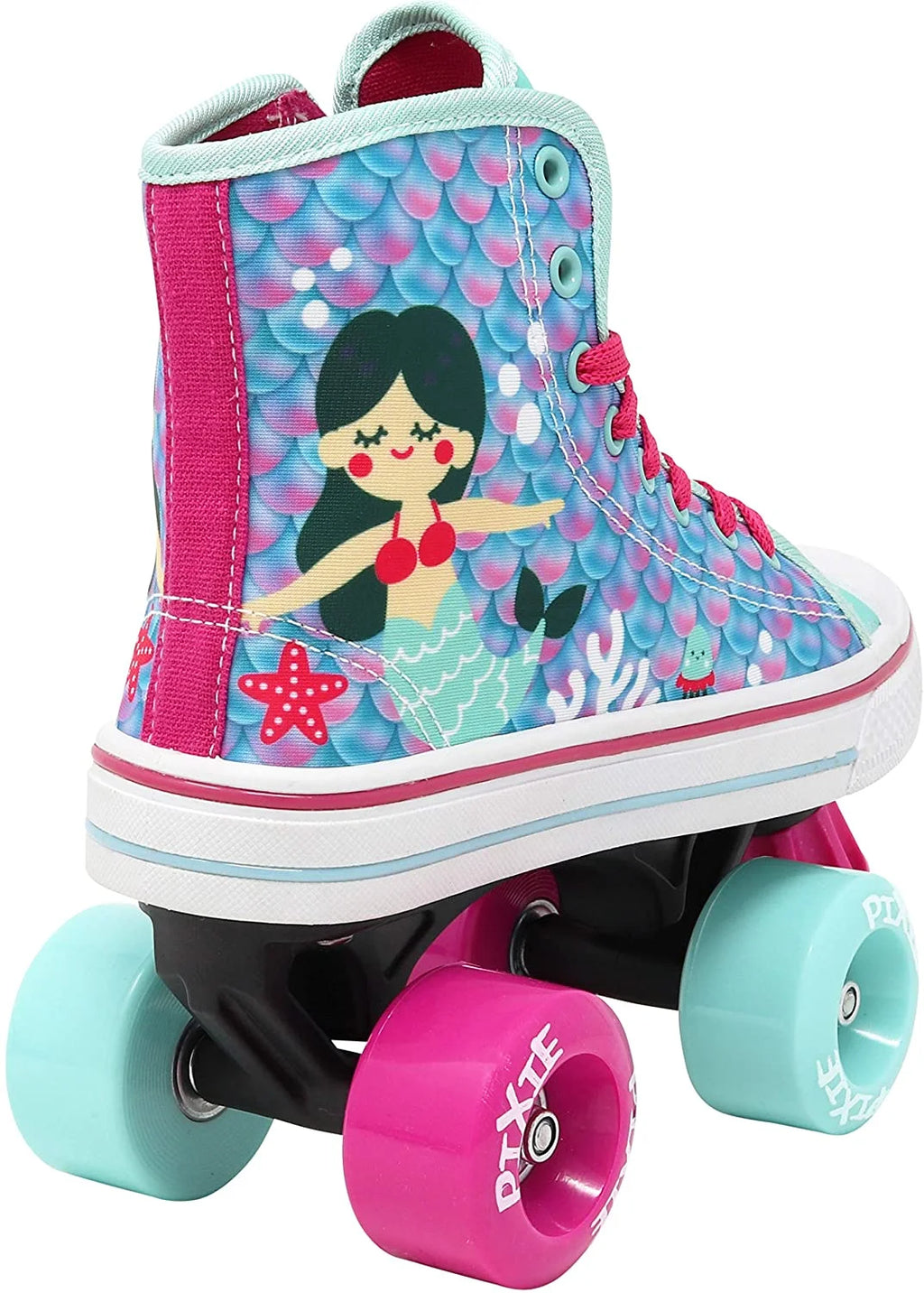 Pixie Mermaid Kids Quad Roller Skate High Top Sneaker Style (Size 3) X2883