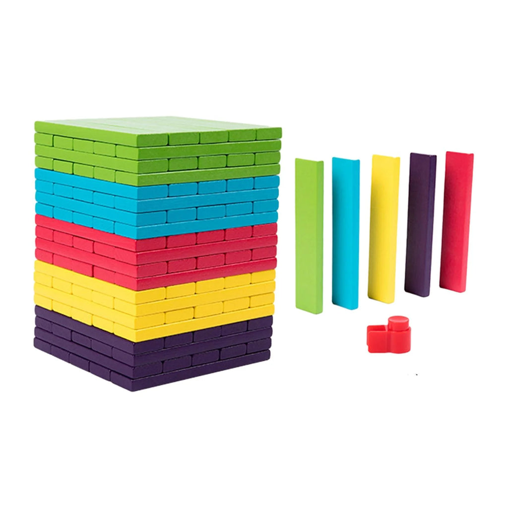 100 Pieces Wooden Blocks Stacking Game Building Kits Board Games N8207