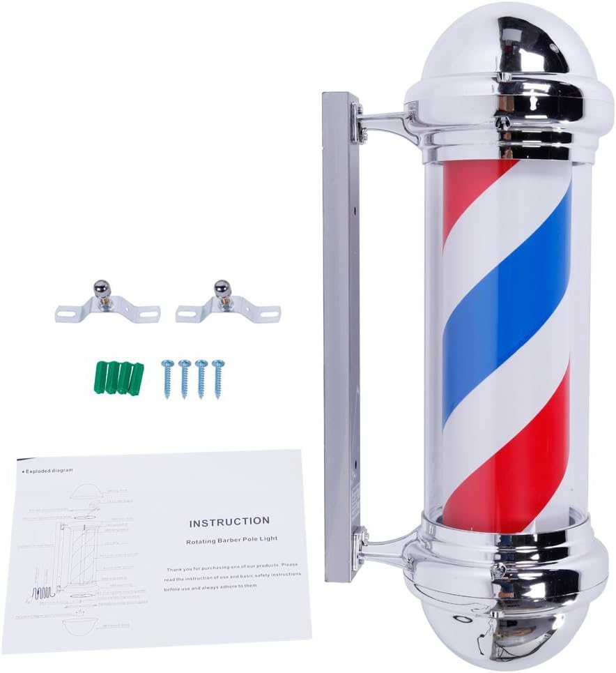 2 Packs 28'' LED Barber Pole Light, Red White Blue LED Strips B803861