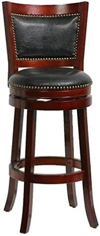 29" Mid-Century Faux Leather Swivel Stool F3266