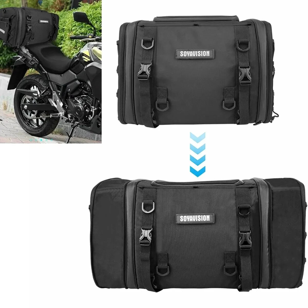 Waterproof PVC Motorcycle Tail Bag 30-50L A1887