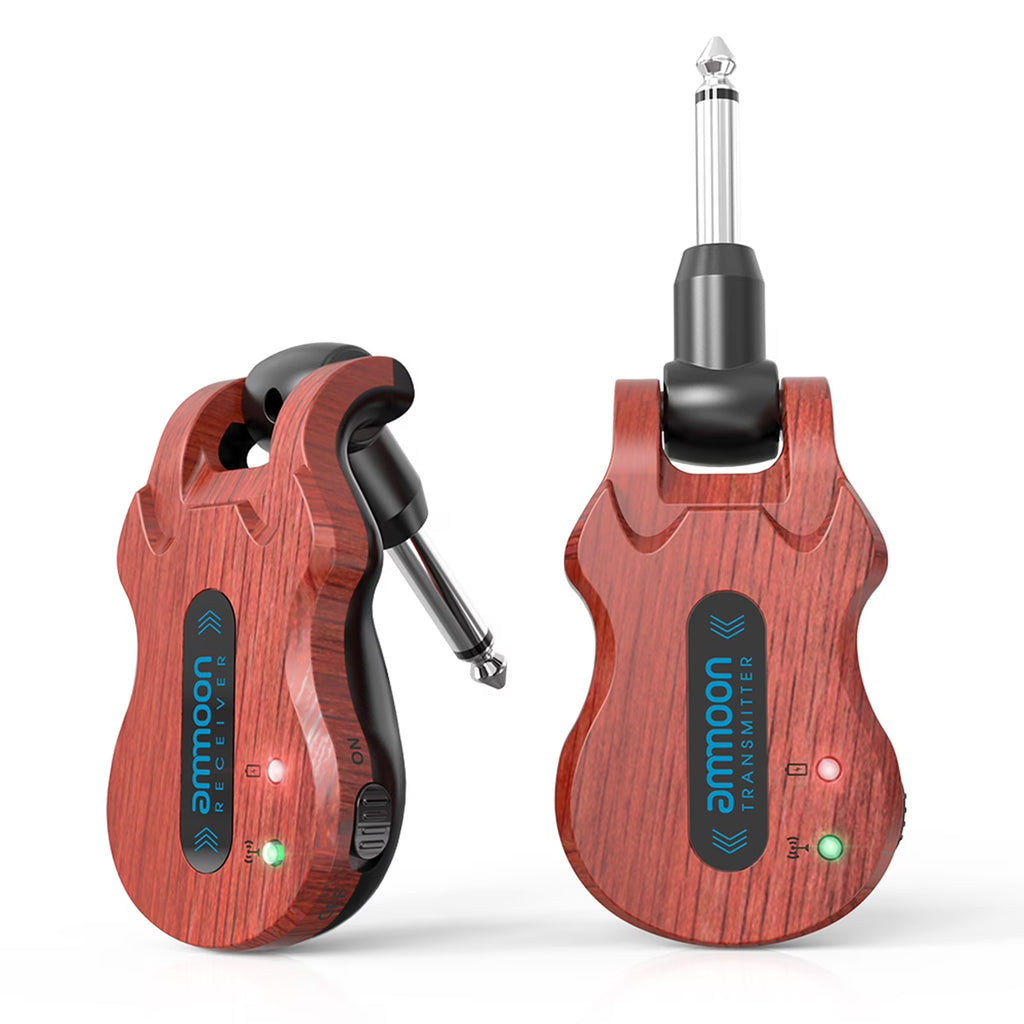 5.8G Wireless Guitar System Red Transmitter Receiver with USB Charging Cable M394