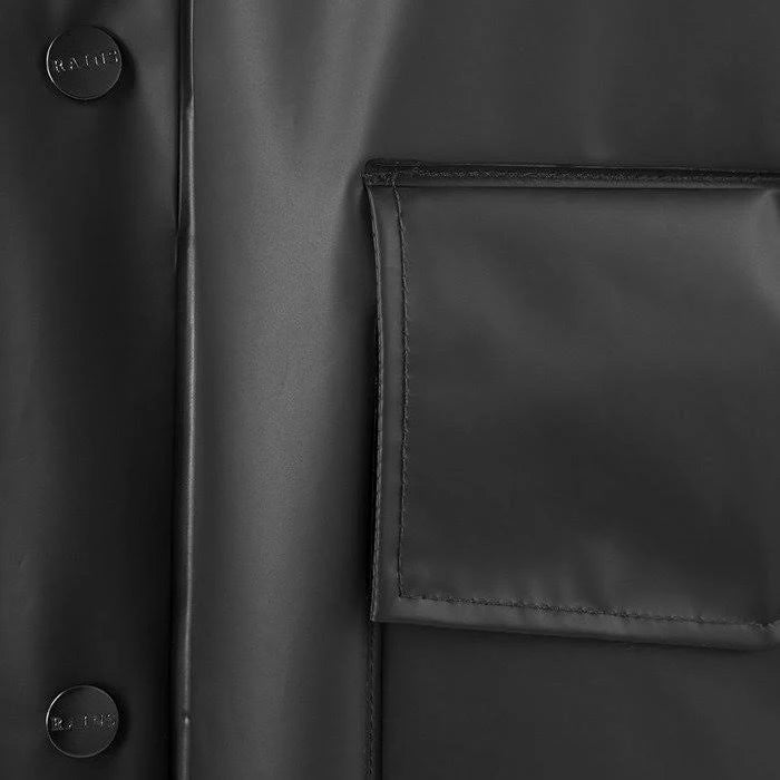 Foggy Black Hooded Coat S3123