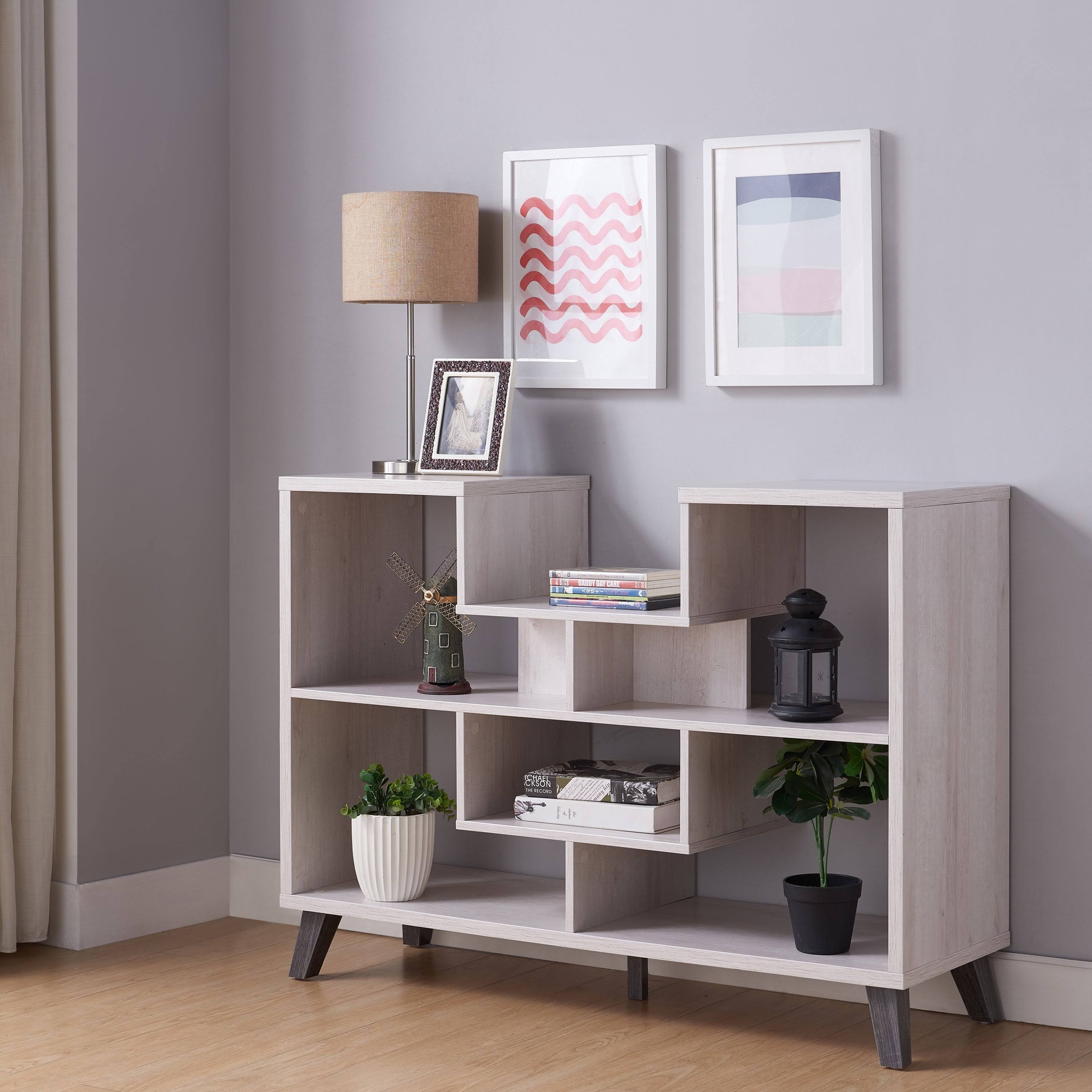 White Oak 6-Shelf Console Table V897