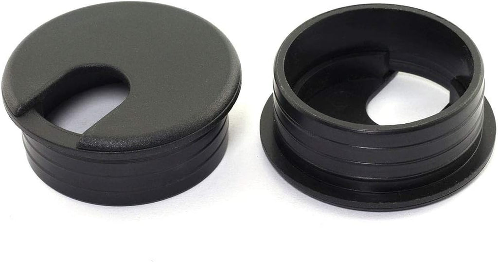 Black 2pcs 1-3/4 inch Desk Wire Cord Cable Grommets Hole Cover Plastic U443