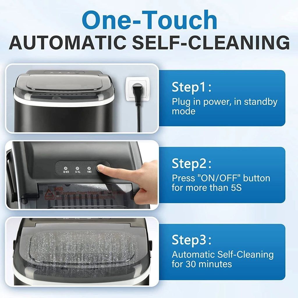 Compact Self-Cleaning Ice Maker O45639