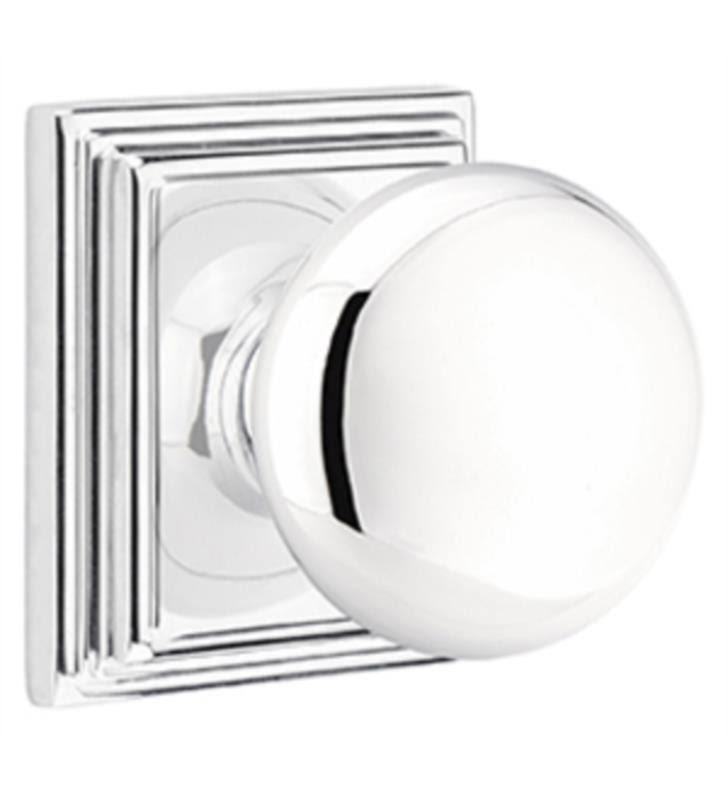 Unlaquered Brass Passage Door Knob Set with Rosette L2925