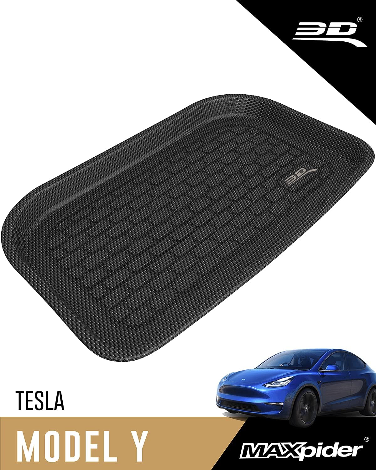 All-Weather Rear Trunk Well Mat for Tesla Model Y 7-Seat 2021 Custom Fit Cargo Liner C73973