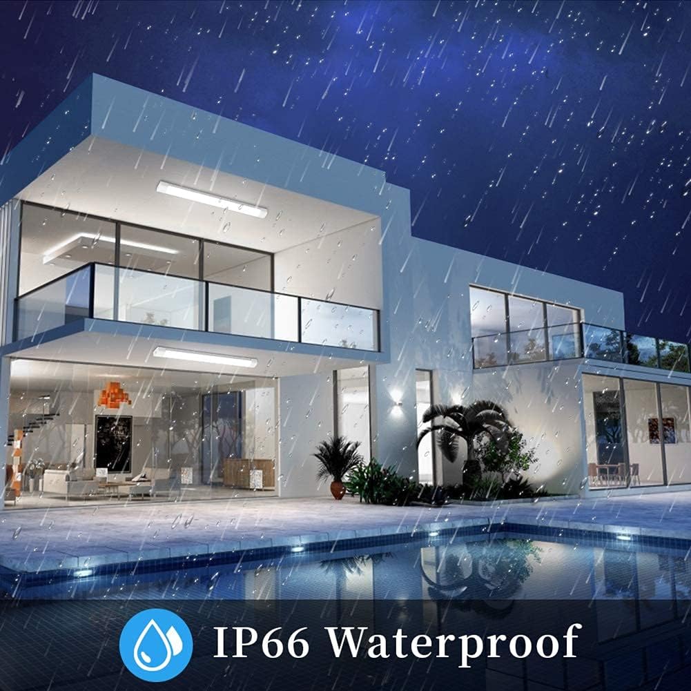 2 Pack 2FT 18W 5000K IP66 Waterproof LED Garage Light R868