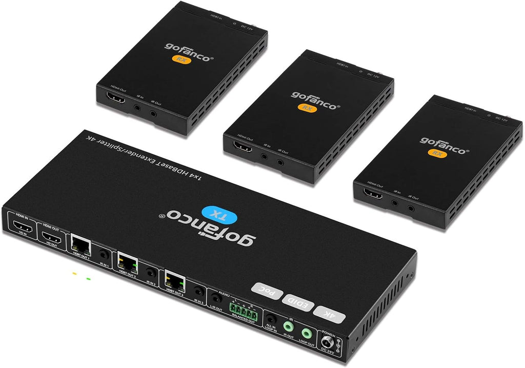 1x4 HDMI Extender Splitter 1080p Over Ethernet Cable with HDMI Loopout R7819