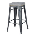 Vintage Mist Gray PU Metal Backless Counter Stool Z279425