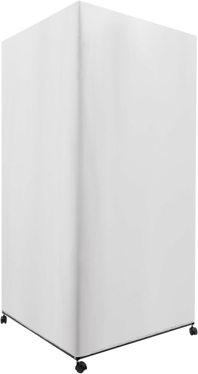 Portable Dressing Room Frame with 4 Wheels, White, 88.18 lbs Capacity J567