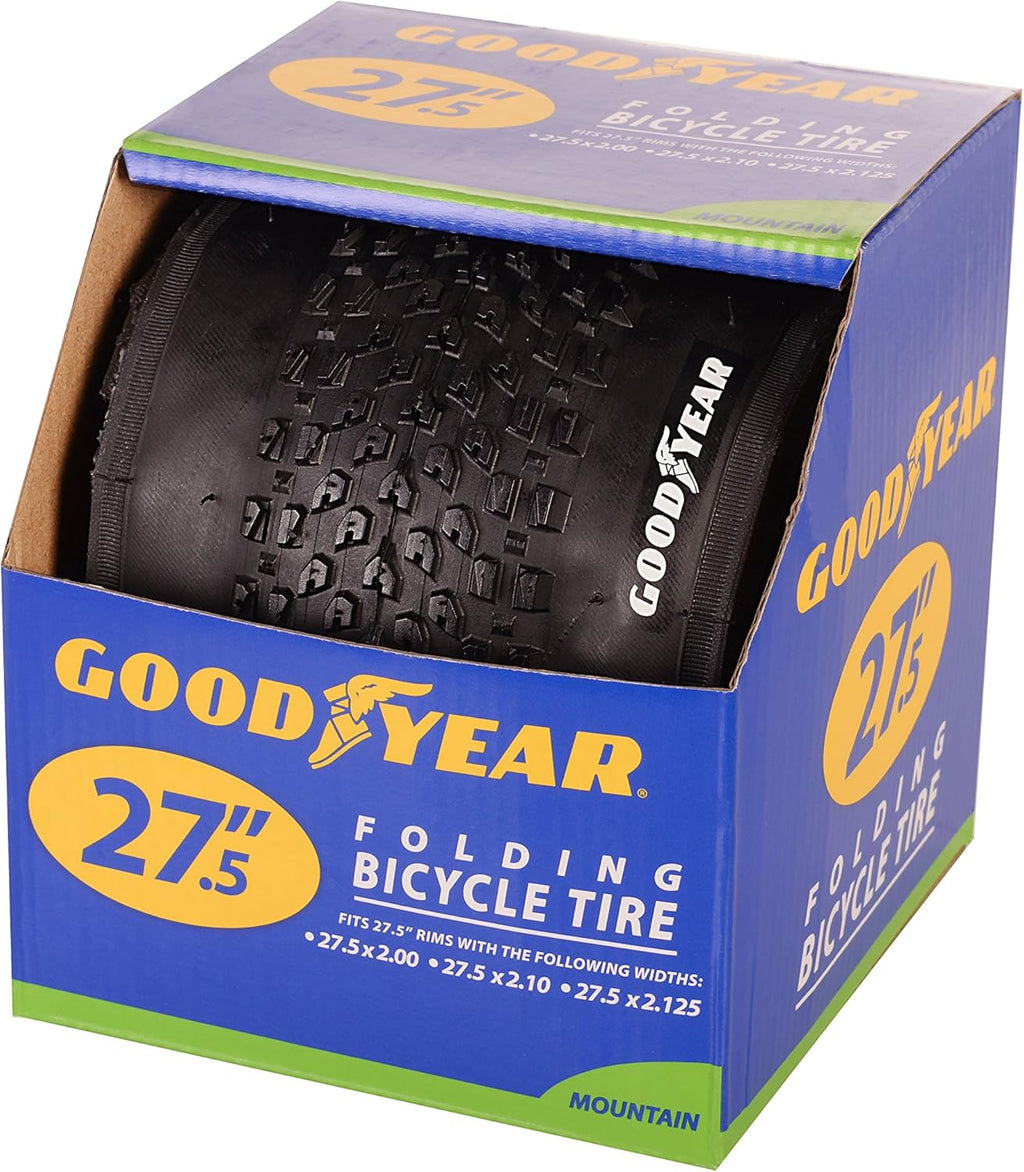 Folding Mountain Bike Tire, 27.5"/650B x 2/2.125", Black Pack of 2 F88137