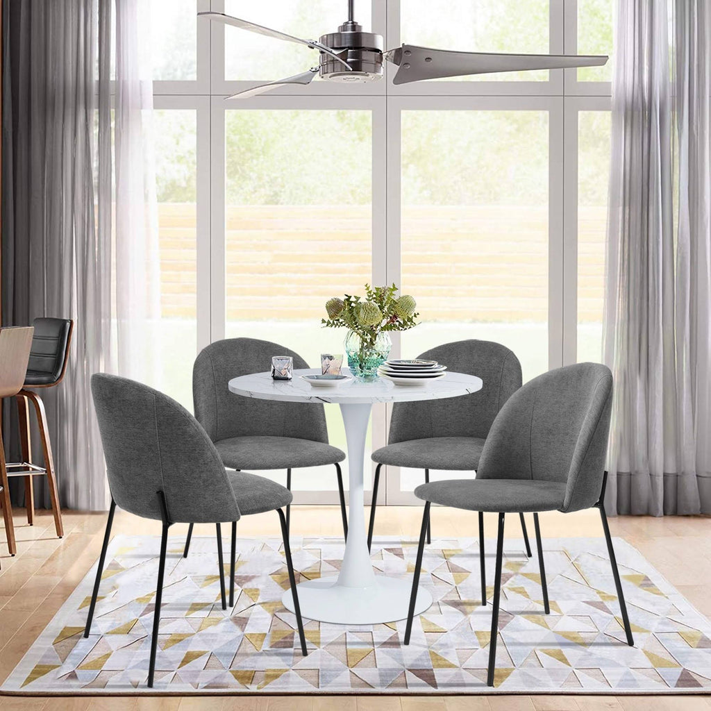 Navy Blue Fabric Dining Chairs (Set of 2) Q244418