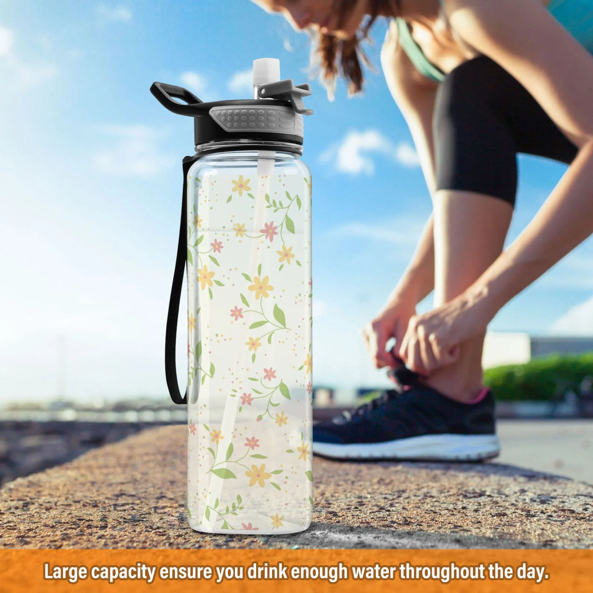 32oz Tritan Leakproof Clear Water Bottle with Straw G250038
