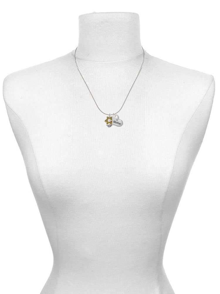 Goldtone Star of David Spinner Heart Necklaces (Set of 2) S727