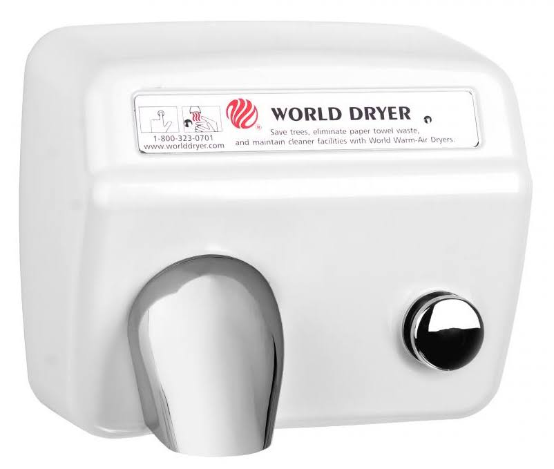 Cast Iron White Push-Button Hand Dryer W210158