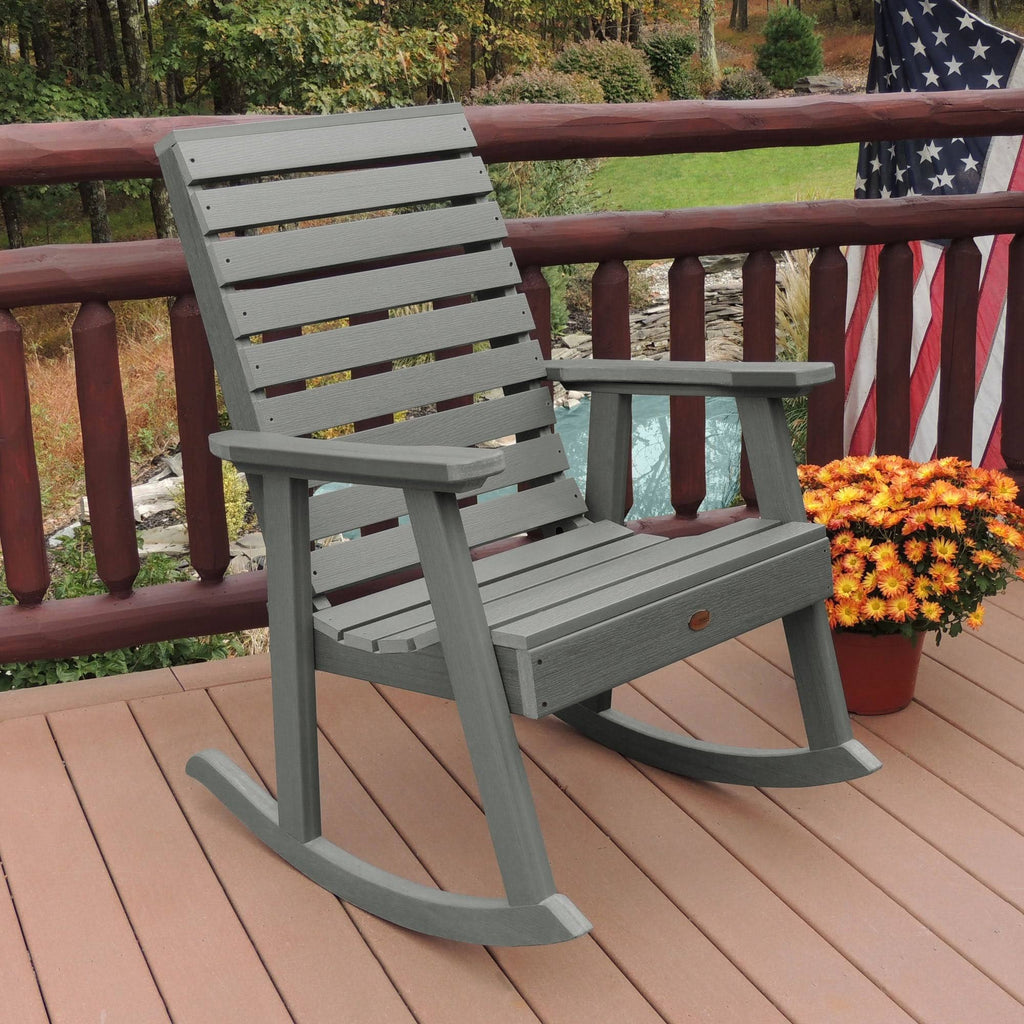 White Synthetic Wood Rocking Chair X365