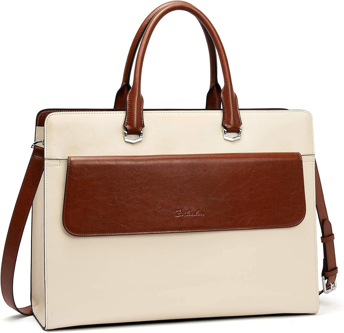 15.6 Inch Leather Laptop Shoulder Bag Y81419